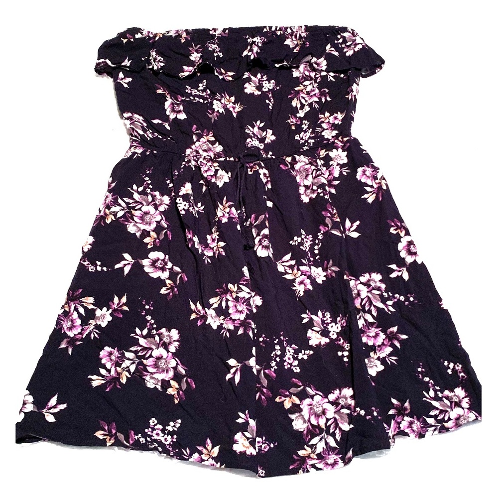 Dark Purple Floral Summer Dress (bin2)